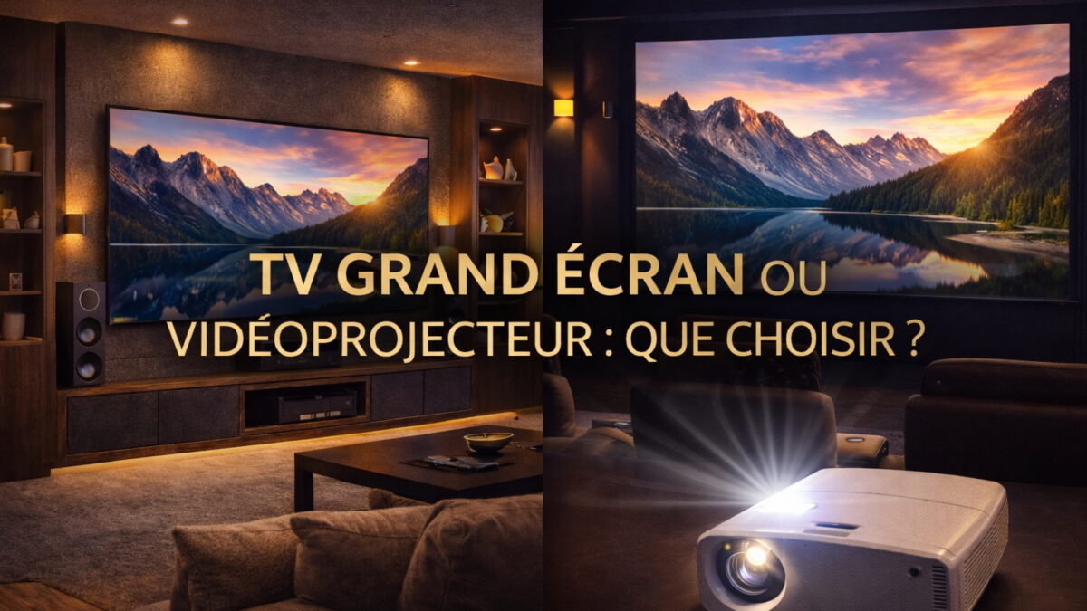 TV grand écran ou vidéoprojecteur